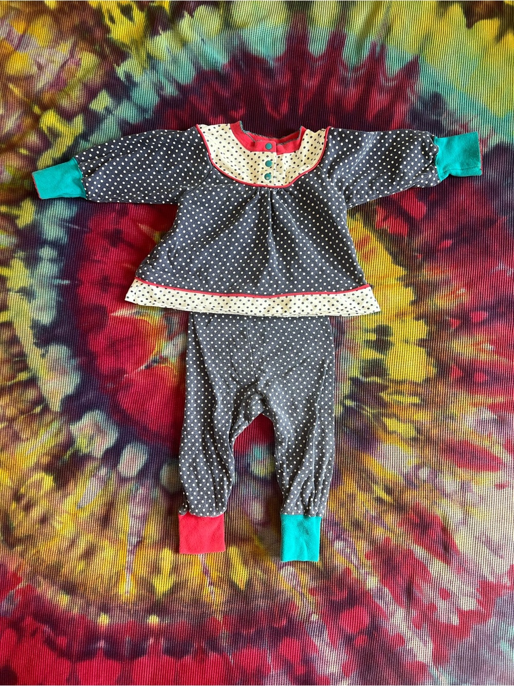 Vintage 90s Gymboree Polka Dot Pant Set 100% Cotton Retro Baby